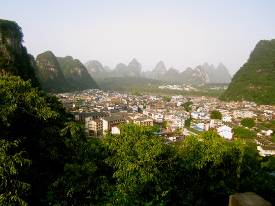 View overlooking Yangshuo from the People's Park.. there's a couple lookout points in People's Park.  We just walked around until we found the path up to a really tall one (where this pic was taken).